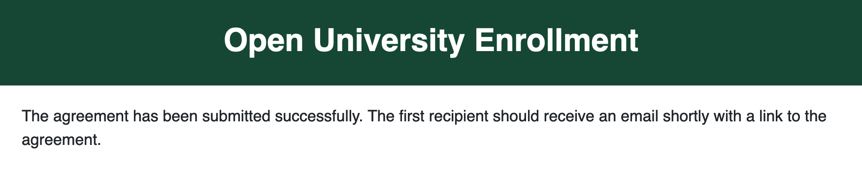 Confirmation message after form